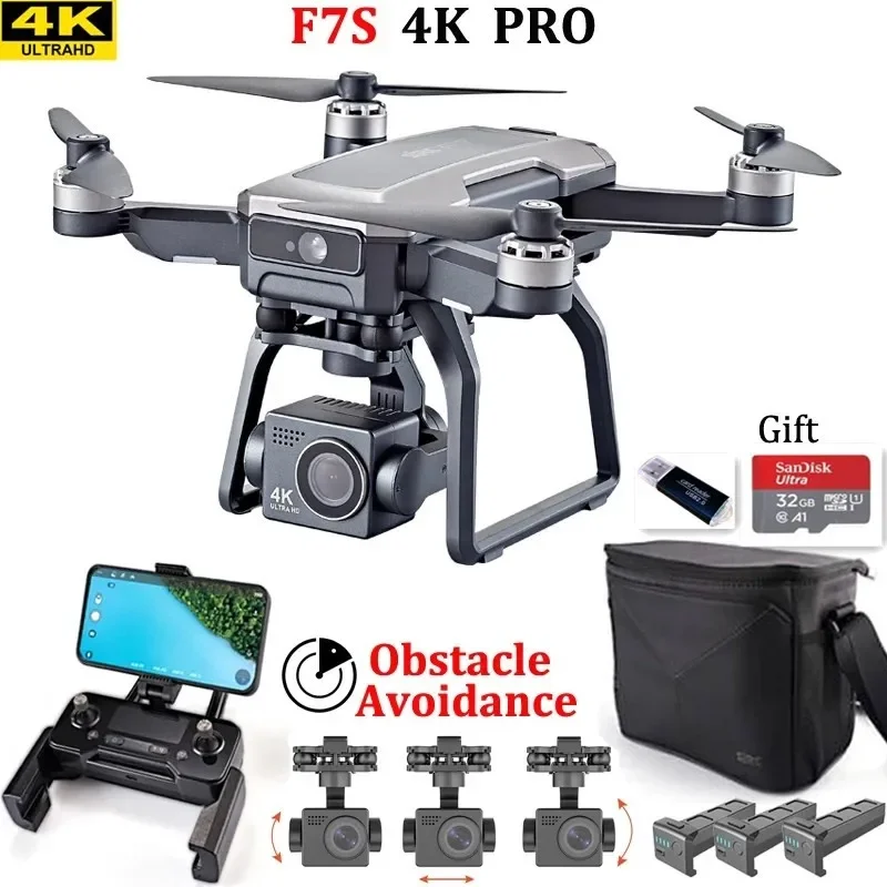 Drone Gimbal 3 Axis - SJRC F7s 4K 프로 드론, 장애물